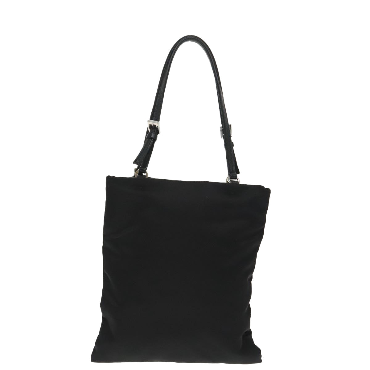 PRADA Chain Shoulder Bag Nylon Black Silver