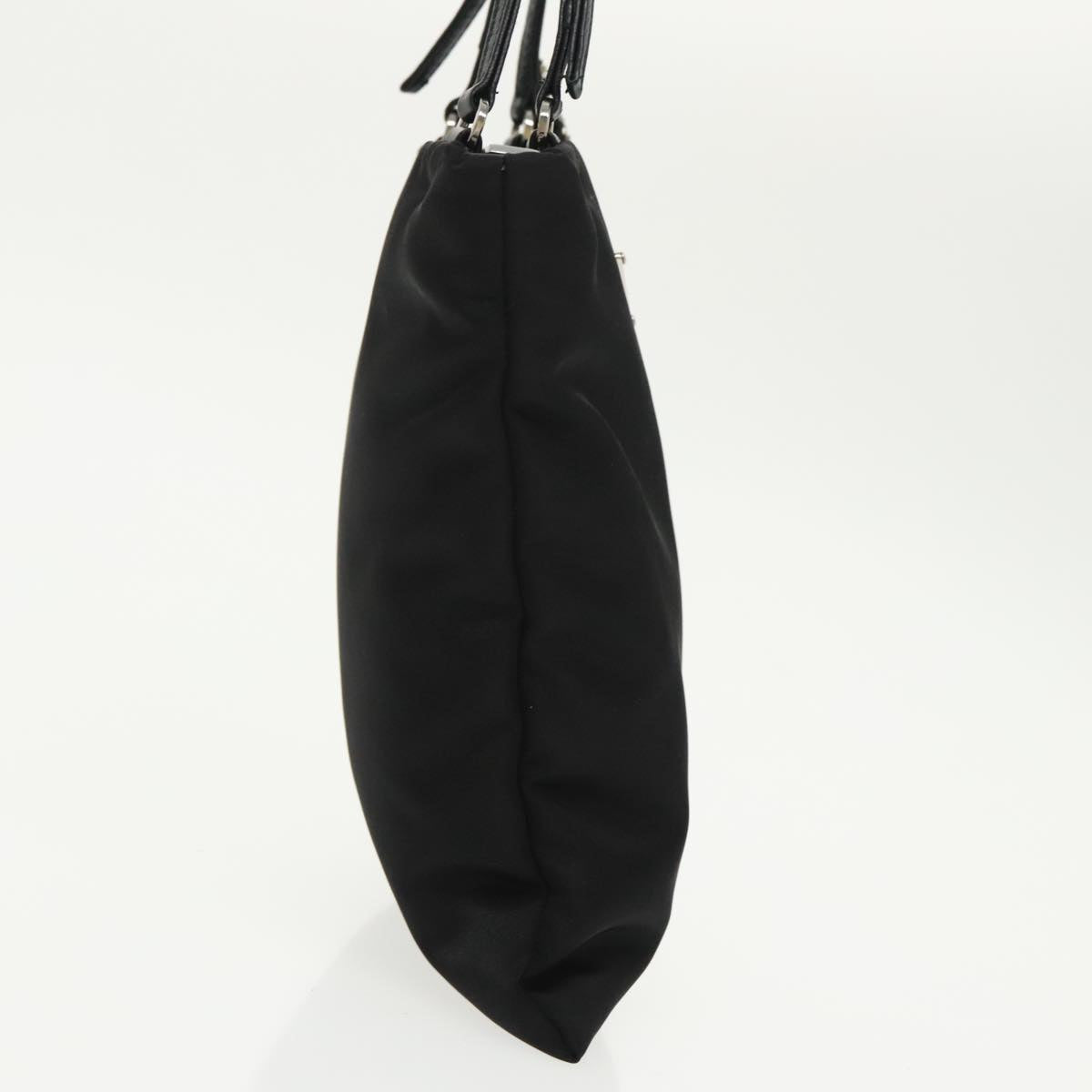PRADA Chain Shoulder Bag Nylon Black Silver