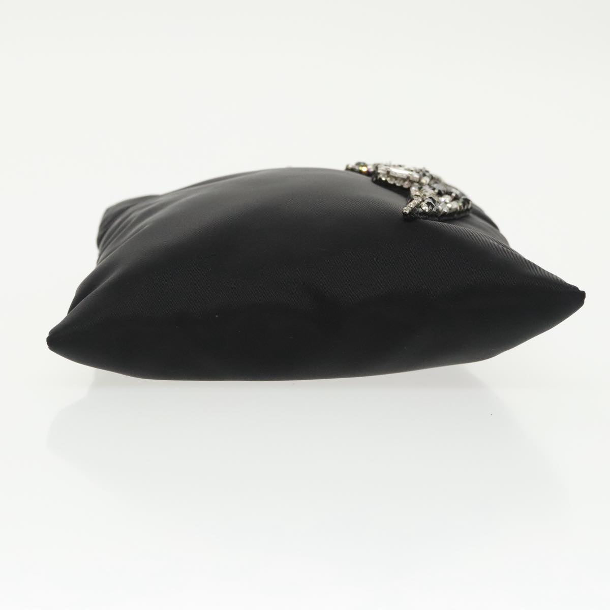 PRADA Chain Shoulder Bag Nylon Black Silver