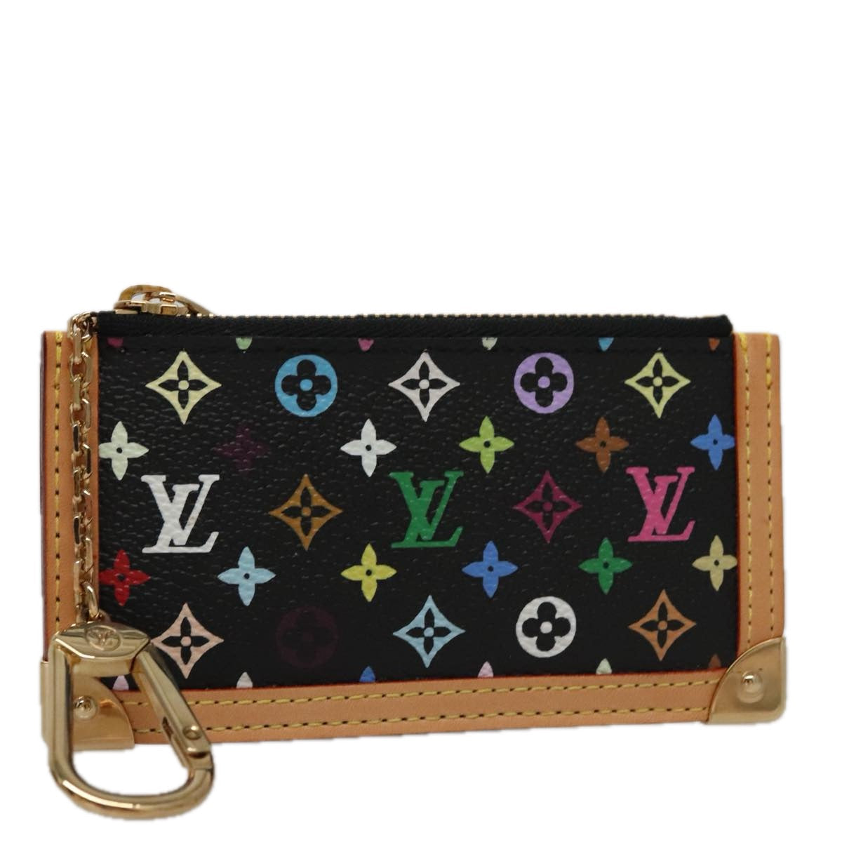 Louis Vuitton Monogram Multicolor Pochette Cles Purse Black M92654
