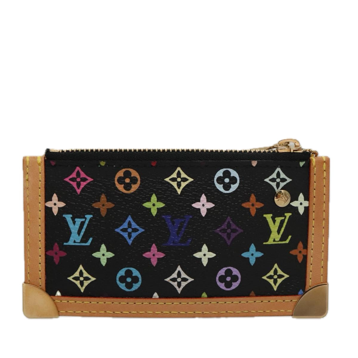 Louis Vuitton Monogram Multicolor Pochette Cles Purse Black M92654
