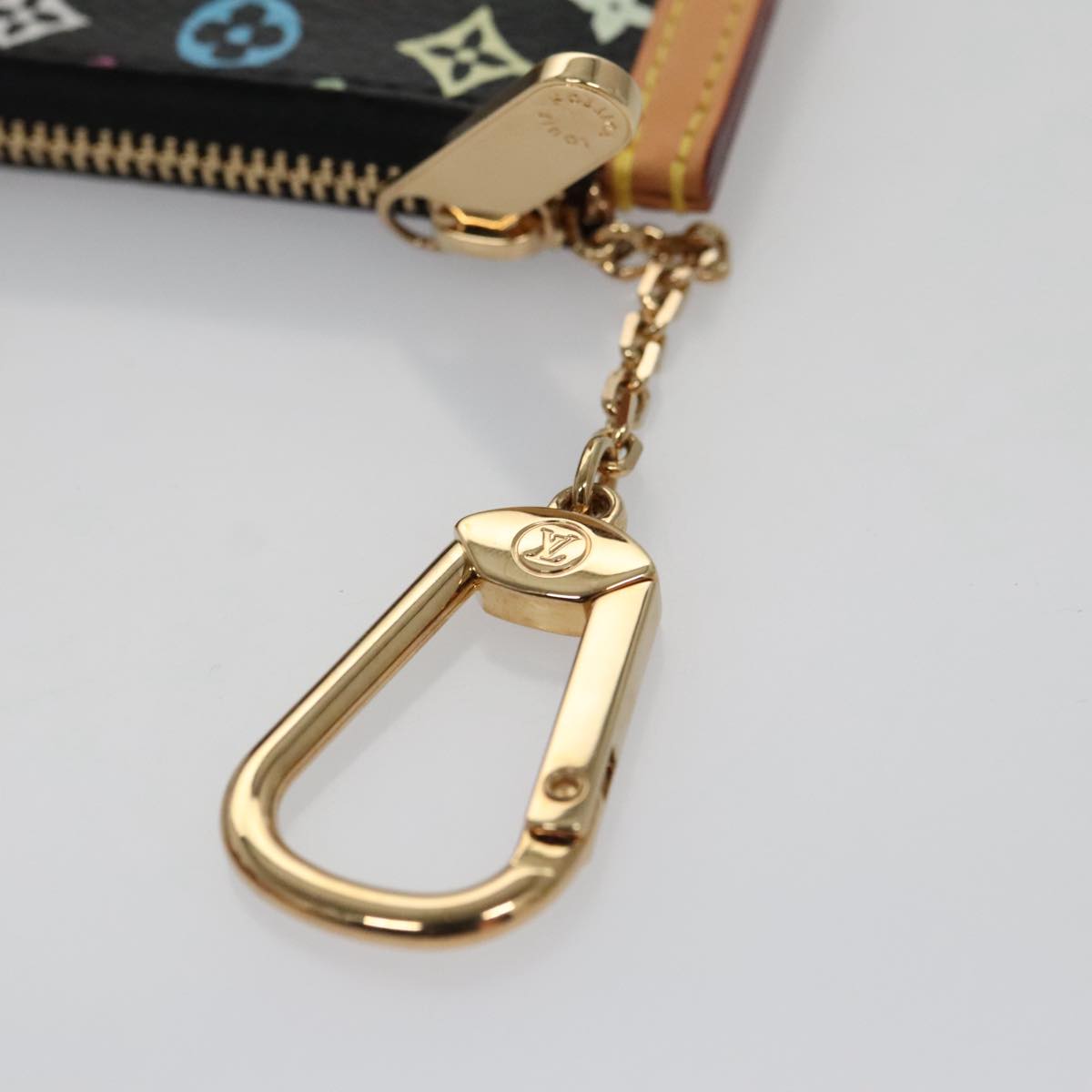 Louis Vuitton Monogram Multicolor Pochette Cles Purse Black M92654