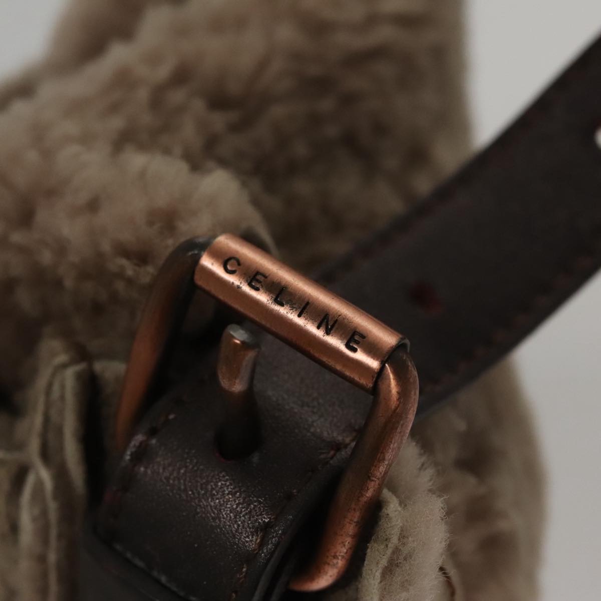 CELINE Shoulder Bag Mouton Beige