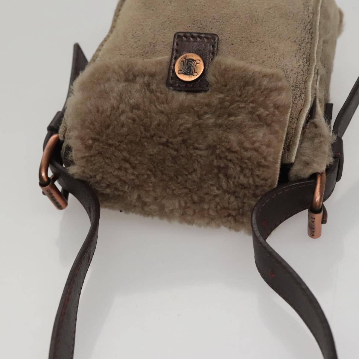 CELINE Shoulder Bag Mouton Beige