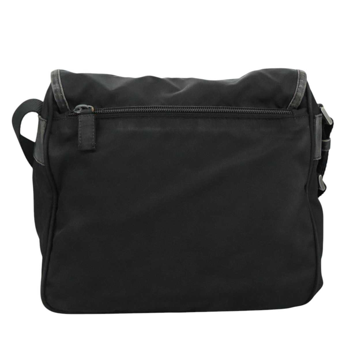 PRADA Shoulder Bag Nylon Black Silver