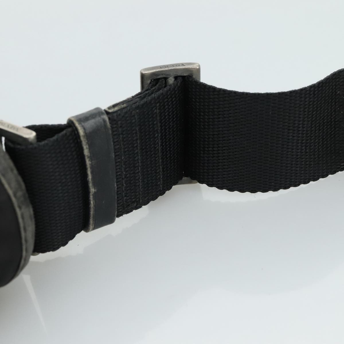 PRADA Shoulder Bag Nylon Black Silver