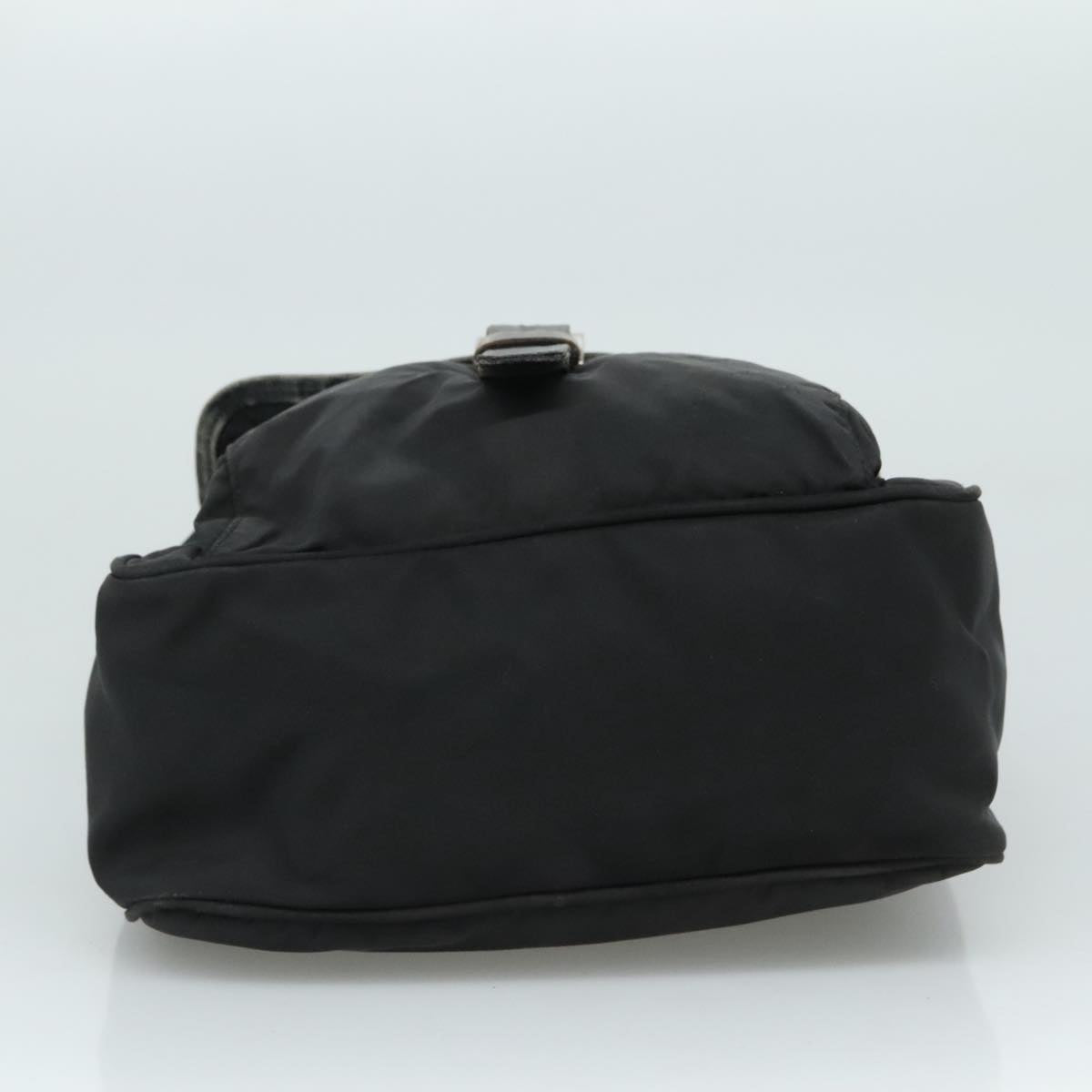 PRADA Shoulder Bag Nylon Black Silver