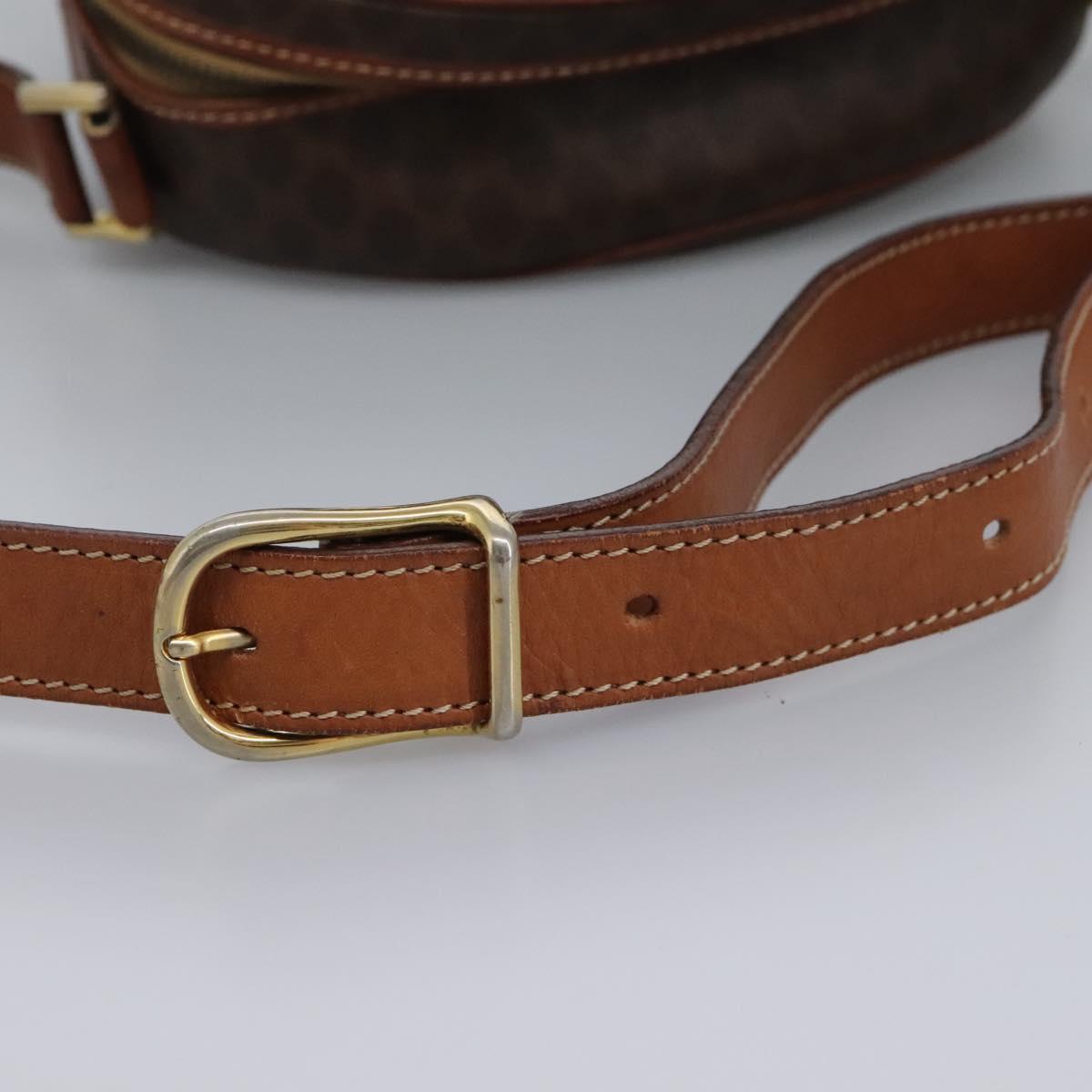 CELINE Macadam Canvas Shoulder Bag PVC Leather Brown