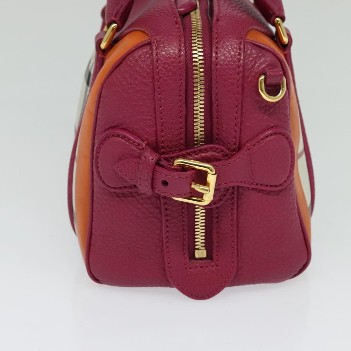 BURBERRY Nova Check Hand Bag Canvas 2way Beige Gold