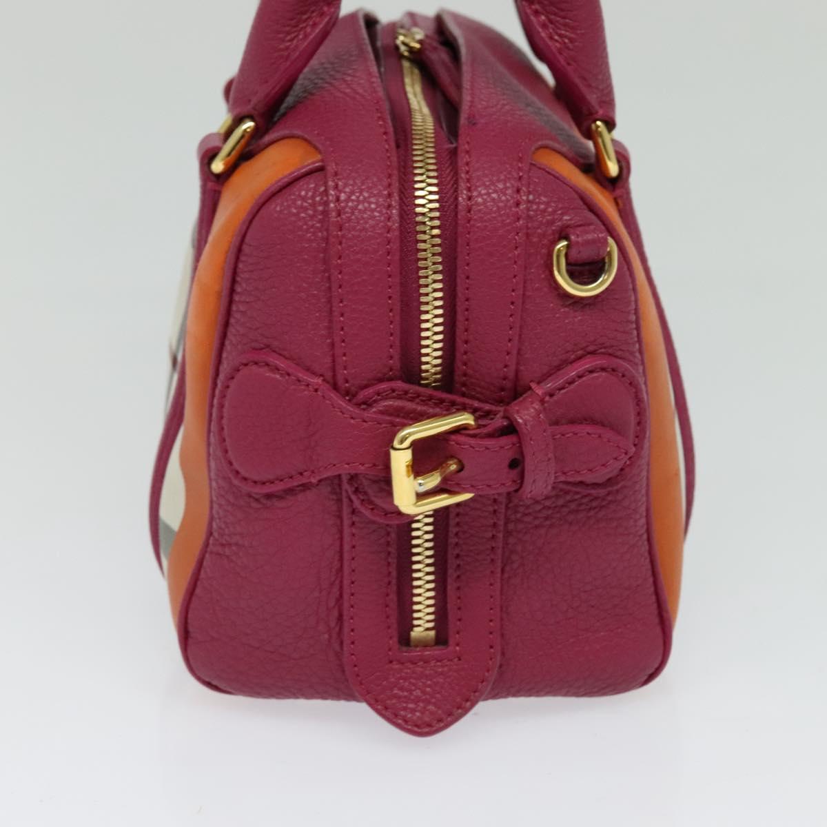 BURBERRY Nova Check Hand Bag Canvas 2way Beige Gold
