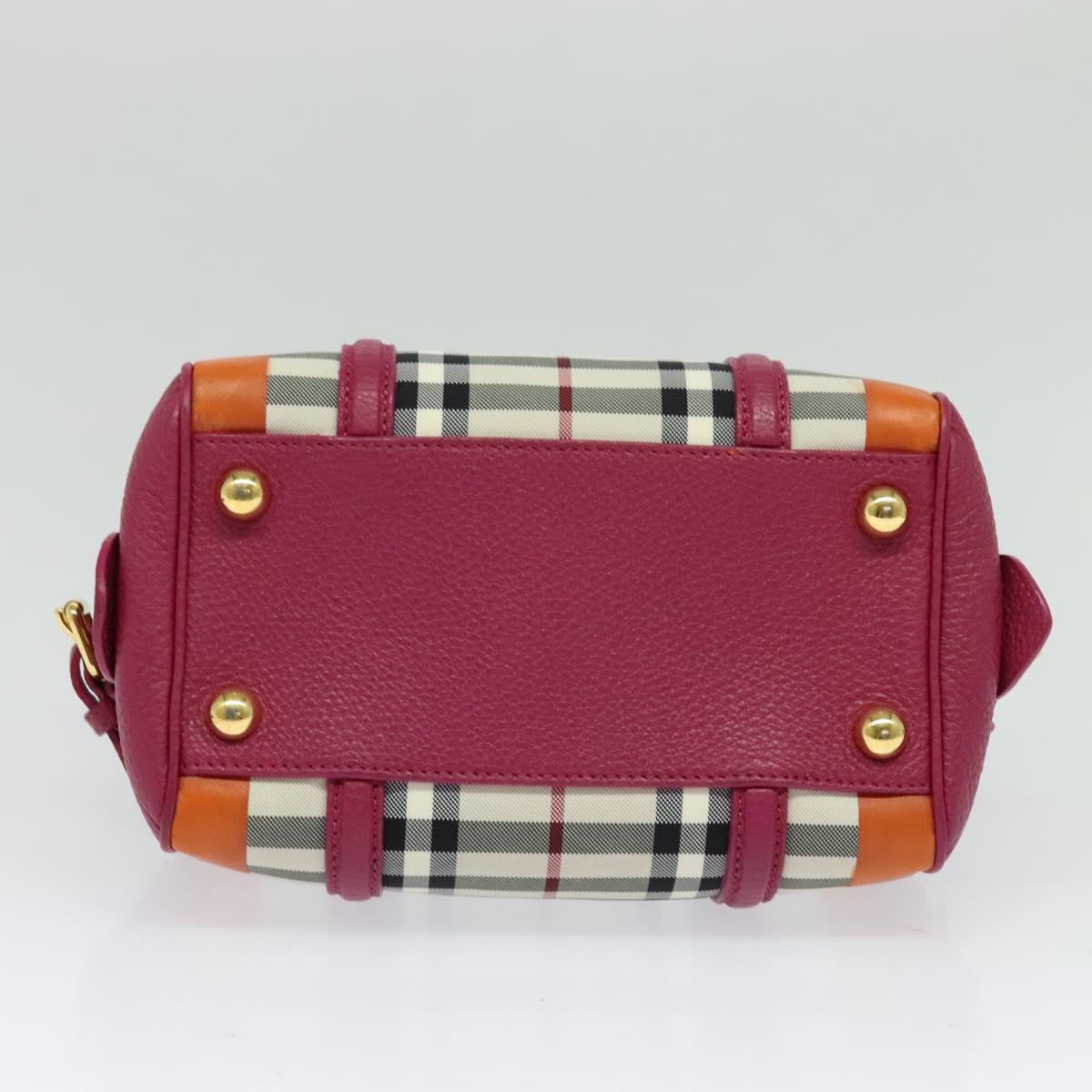 BURBERRY Nova Check Hand Bag Canvas 2way Beige Gold