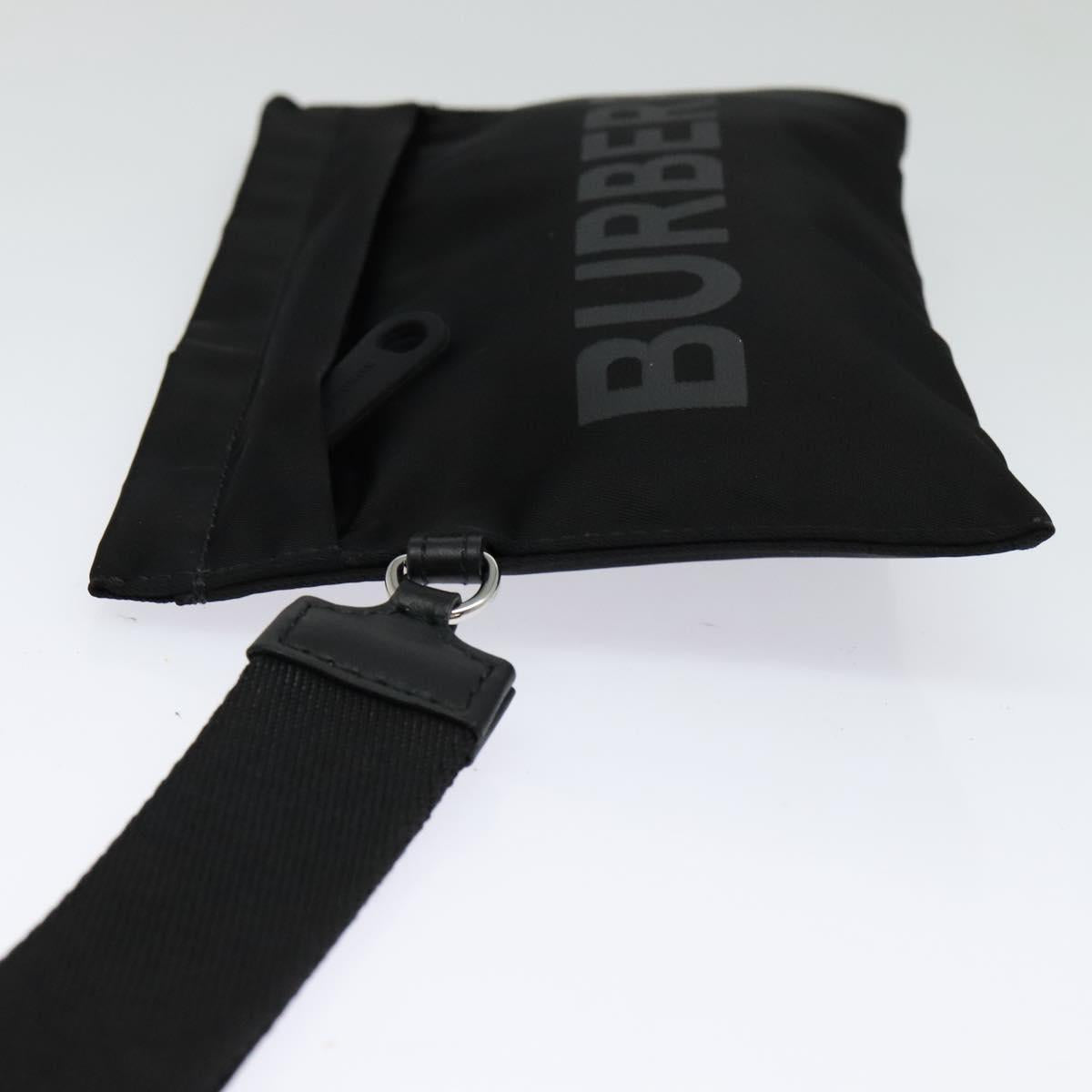 BURBERRY Pouch Nylon Black Silver