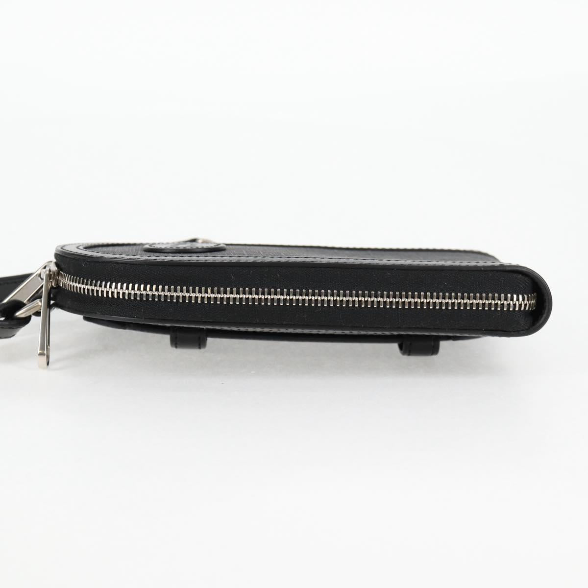 GUCCI GG Supreme Shoulder Bag PVC Black Silver