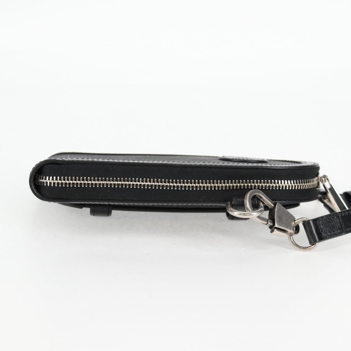 GUCCI GG Supreme Shoulder Bag PVC Black Silver