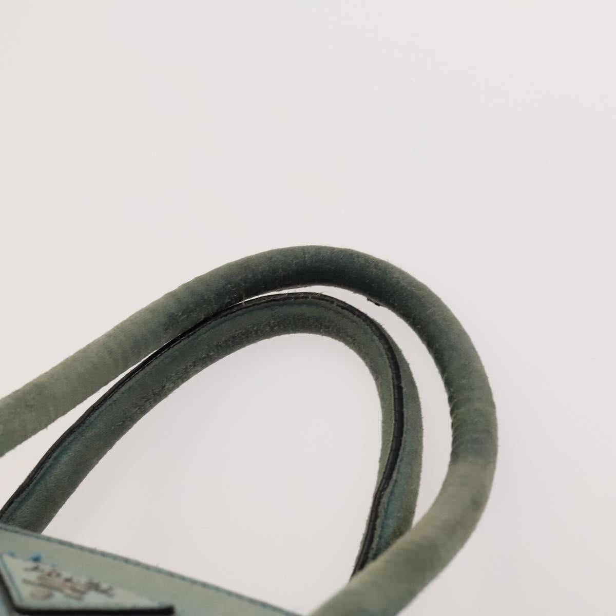 PRADA Hand Bag Suede 2way Blue Silver