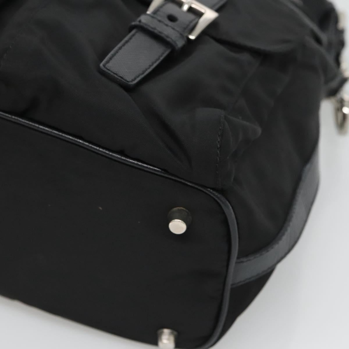 PRADA Shoulder Bag Nylon Black Silver