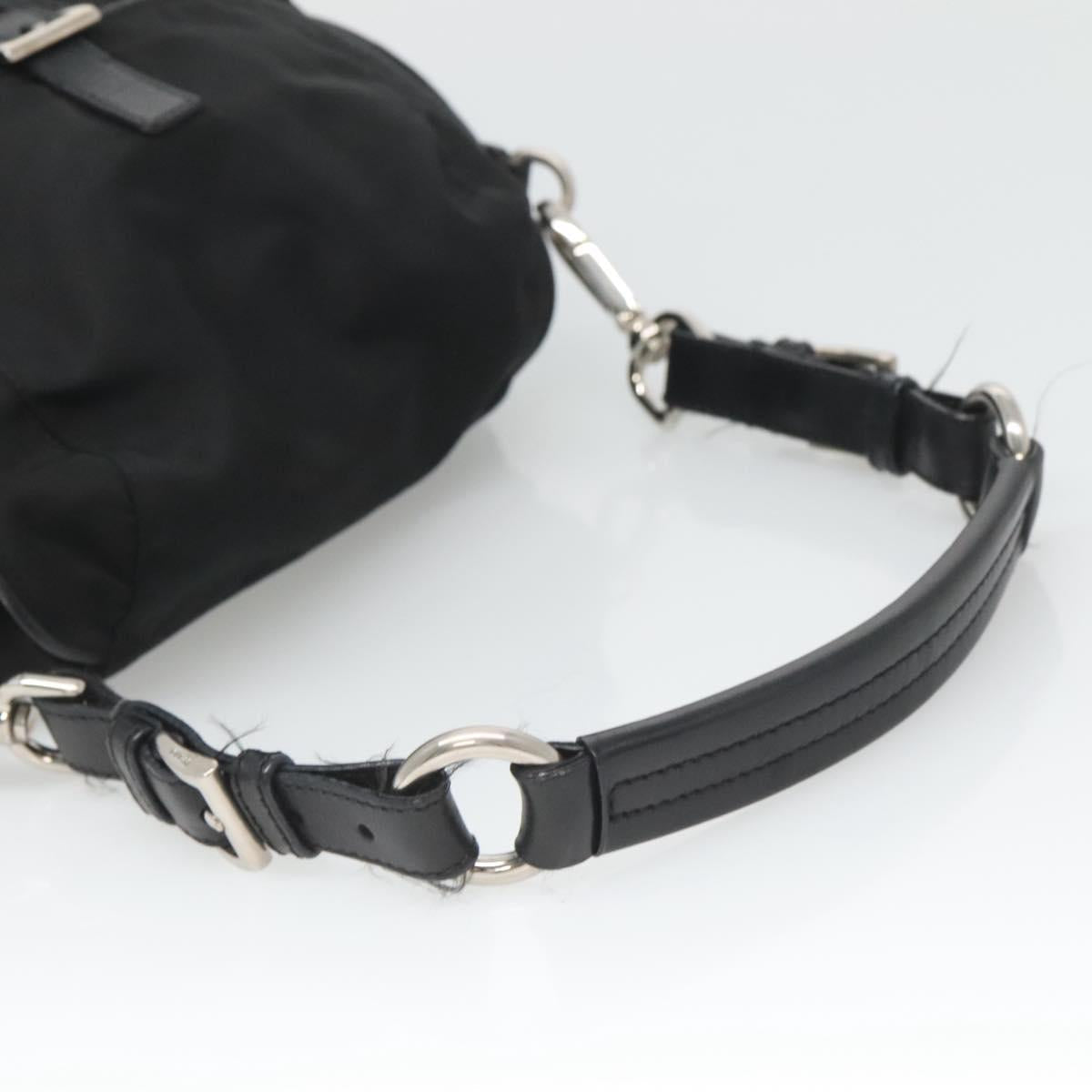 PRADA Shoulder Bag Nylon Black Silver