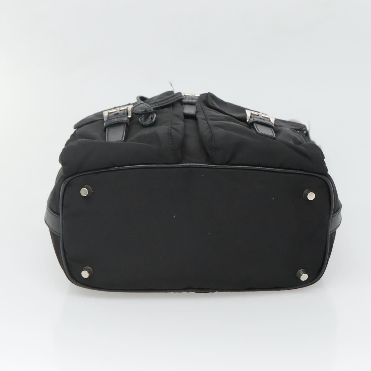 PRADA Shoulder Bag Nylon Black Silver