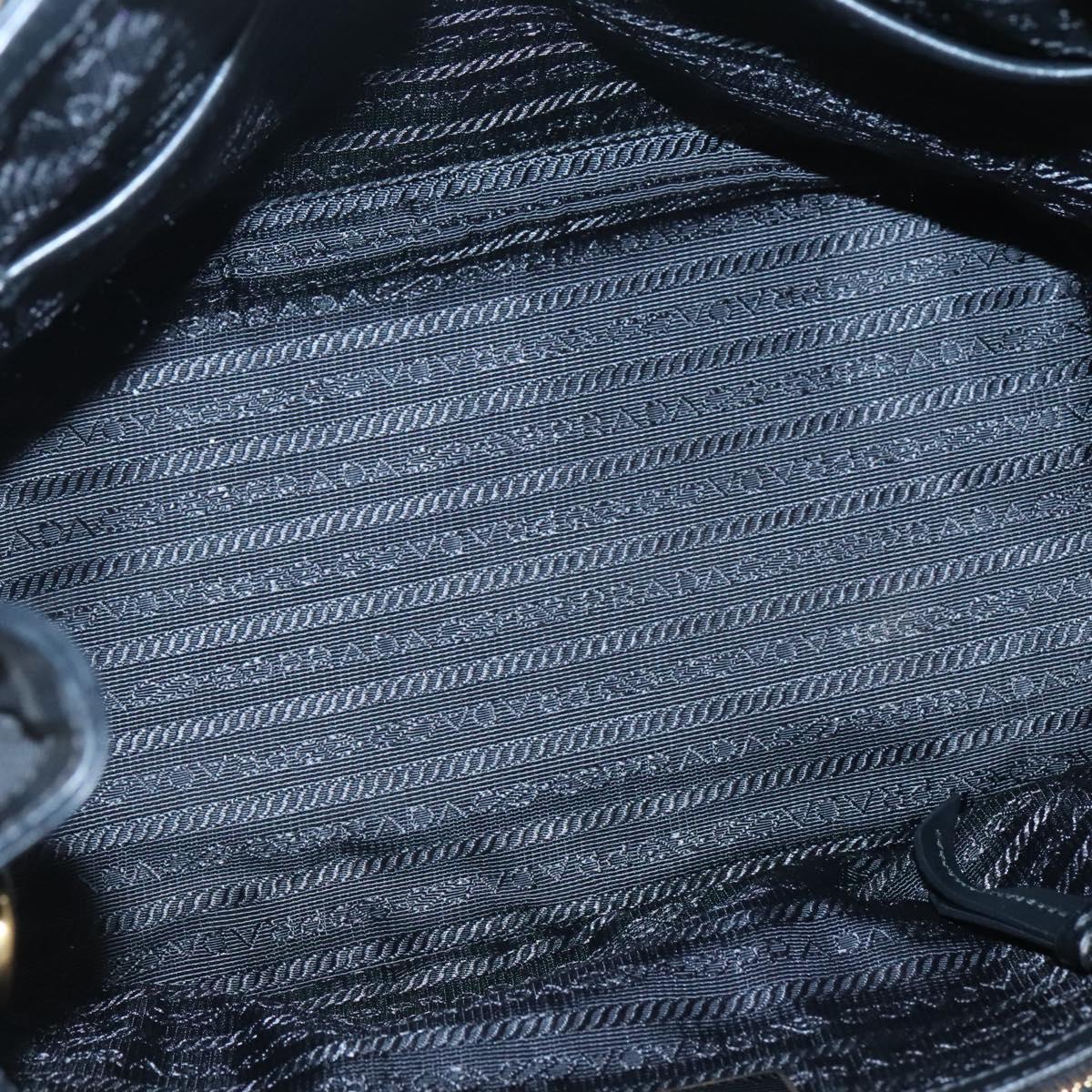 PRADA Hand Bag Canvas 2way Black Gold