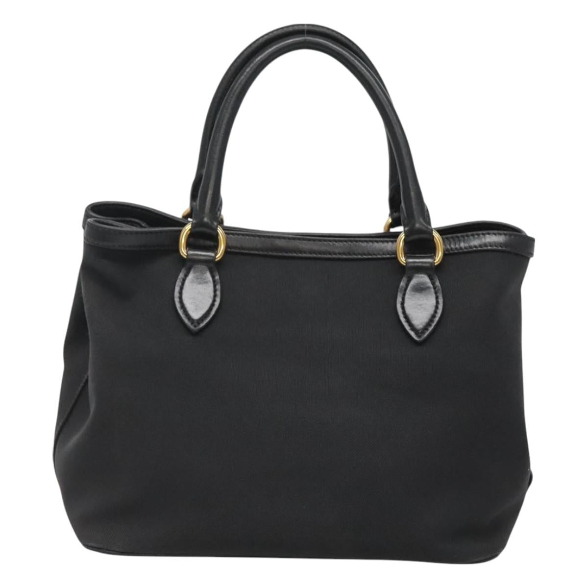 PRADA Hand Bag Canvas 2way Black Gold