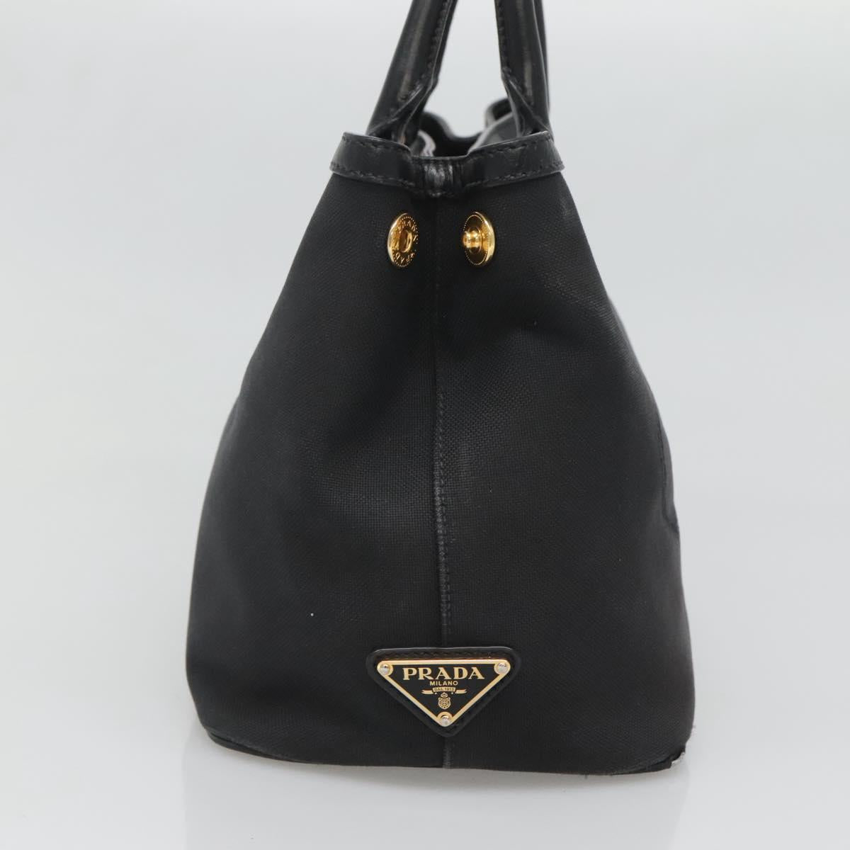 PRADA Hand Bag Canvas 2way Black Gold