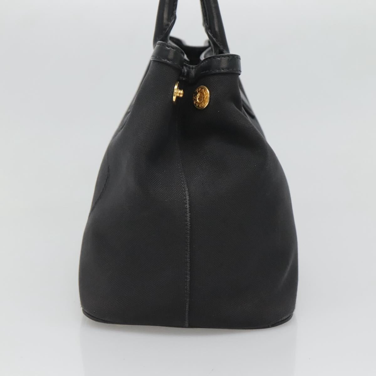 PRADA Hand Bag Canvas 2way Black Gold
