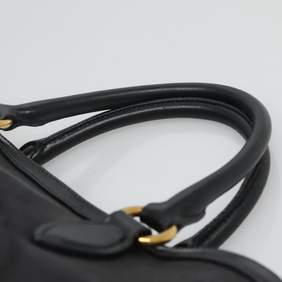PRADA Hand Bag Canvas 2way Black Gold