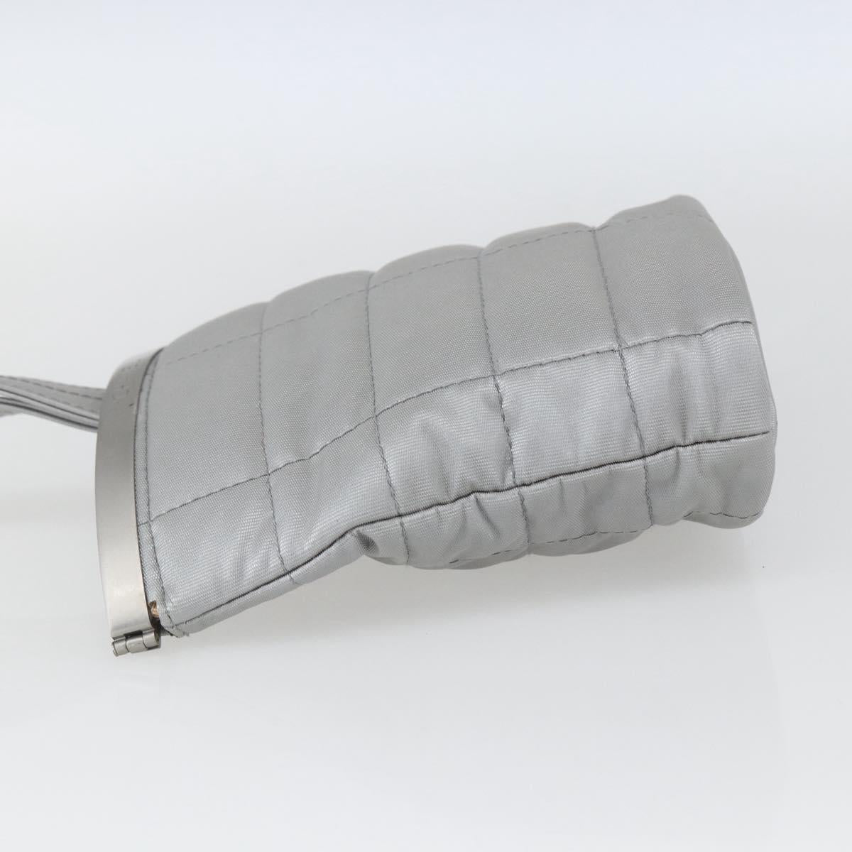 CHANEL Hand Bag Nylon Silver CC