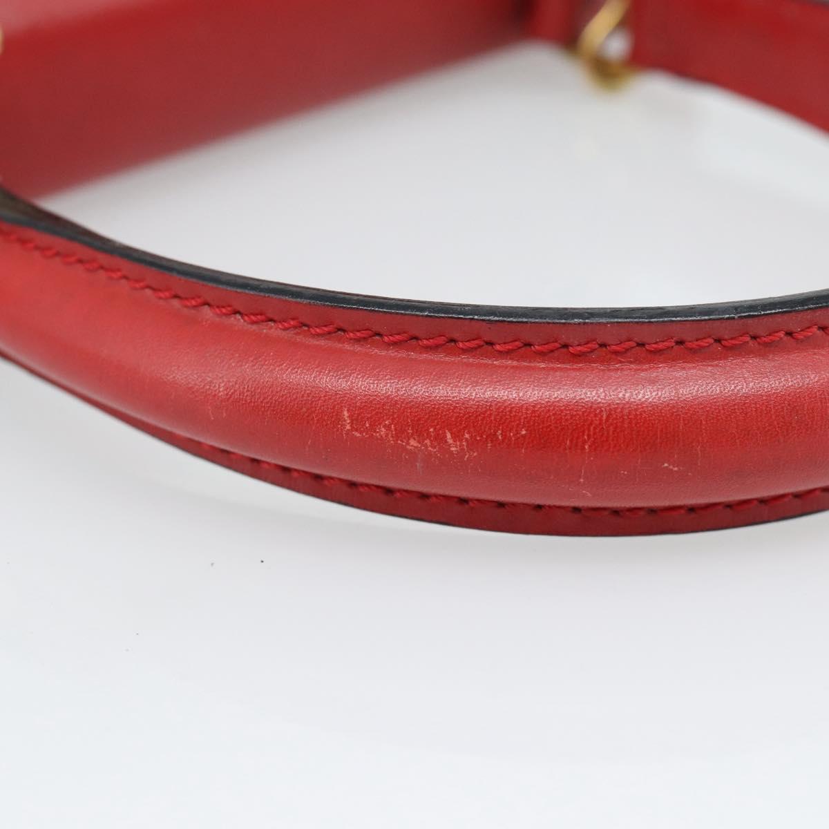 CELINE Hand Bag Leather 2way Red Gold