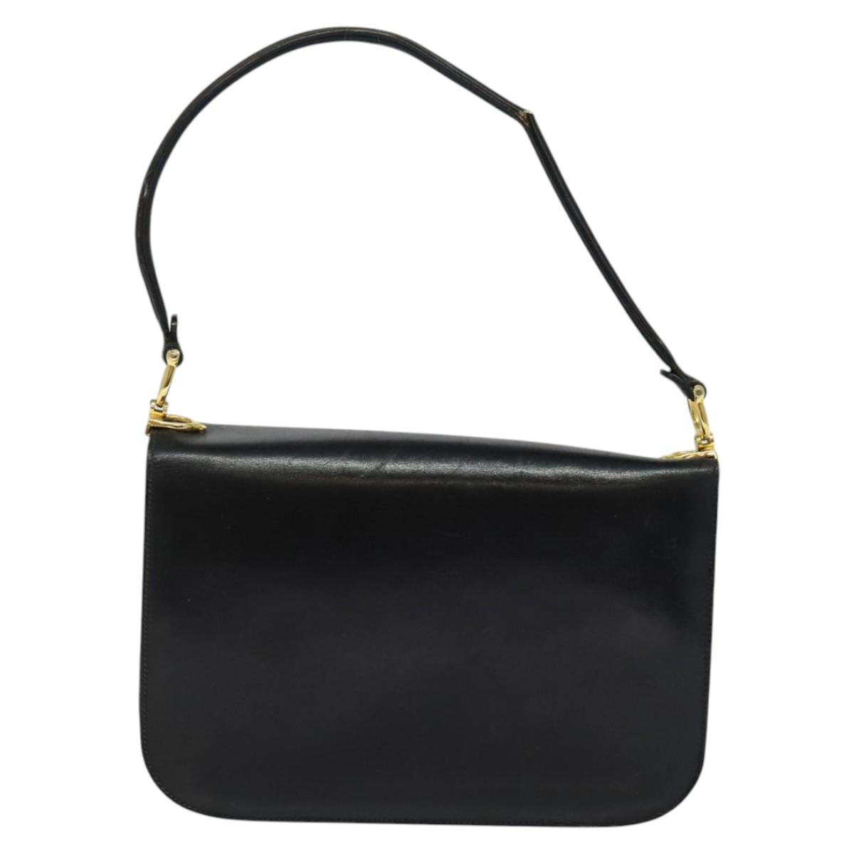 CELINE Shoulder Bag Leather Black Gold