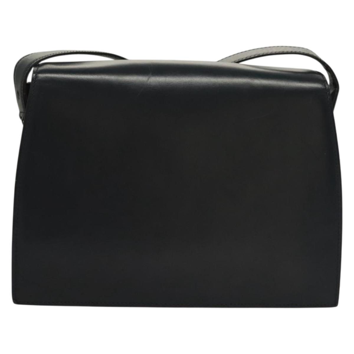 CELINE Shoulder Bag Leather Navy Gold
