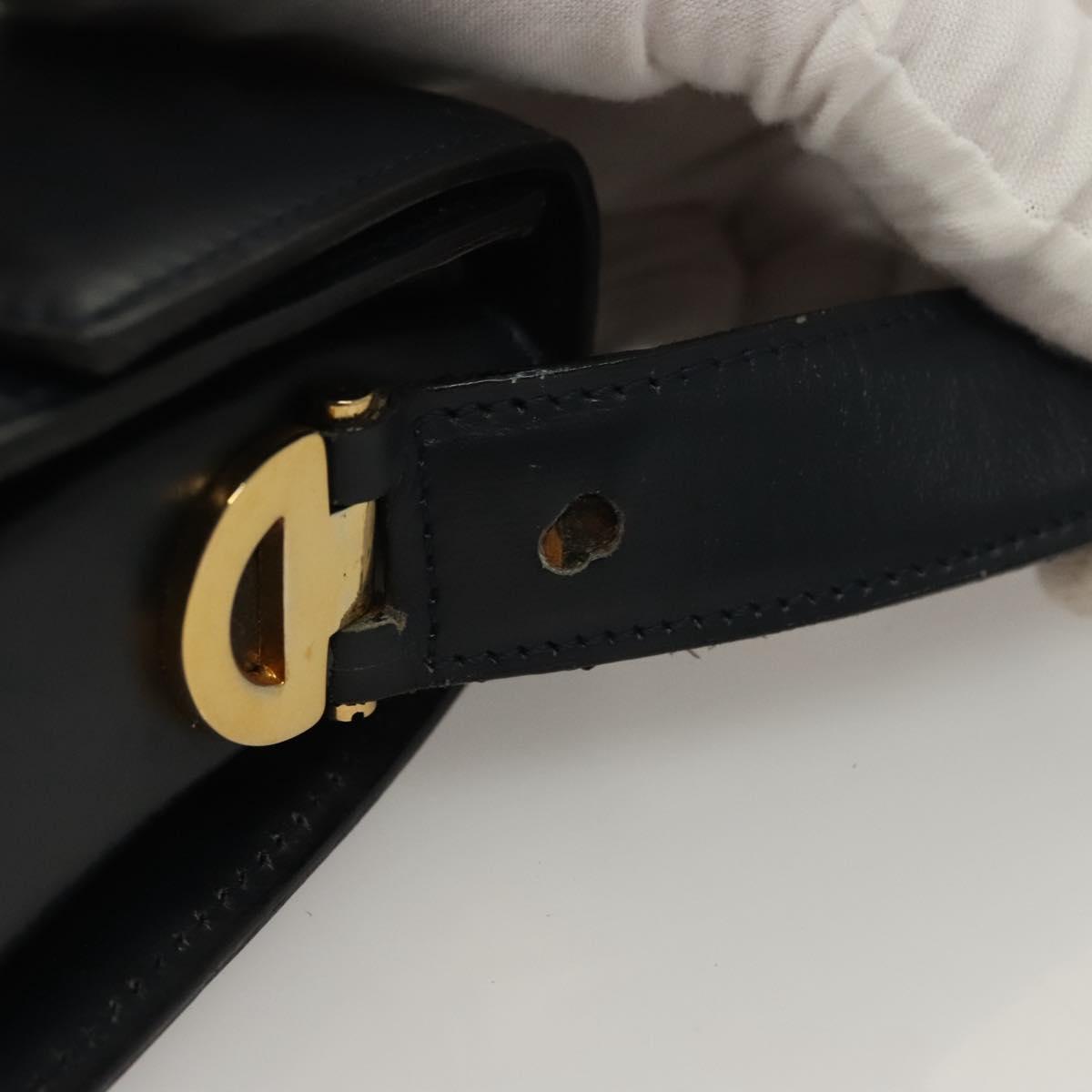 CELINE Shoulder Bag Leather Navy Gold