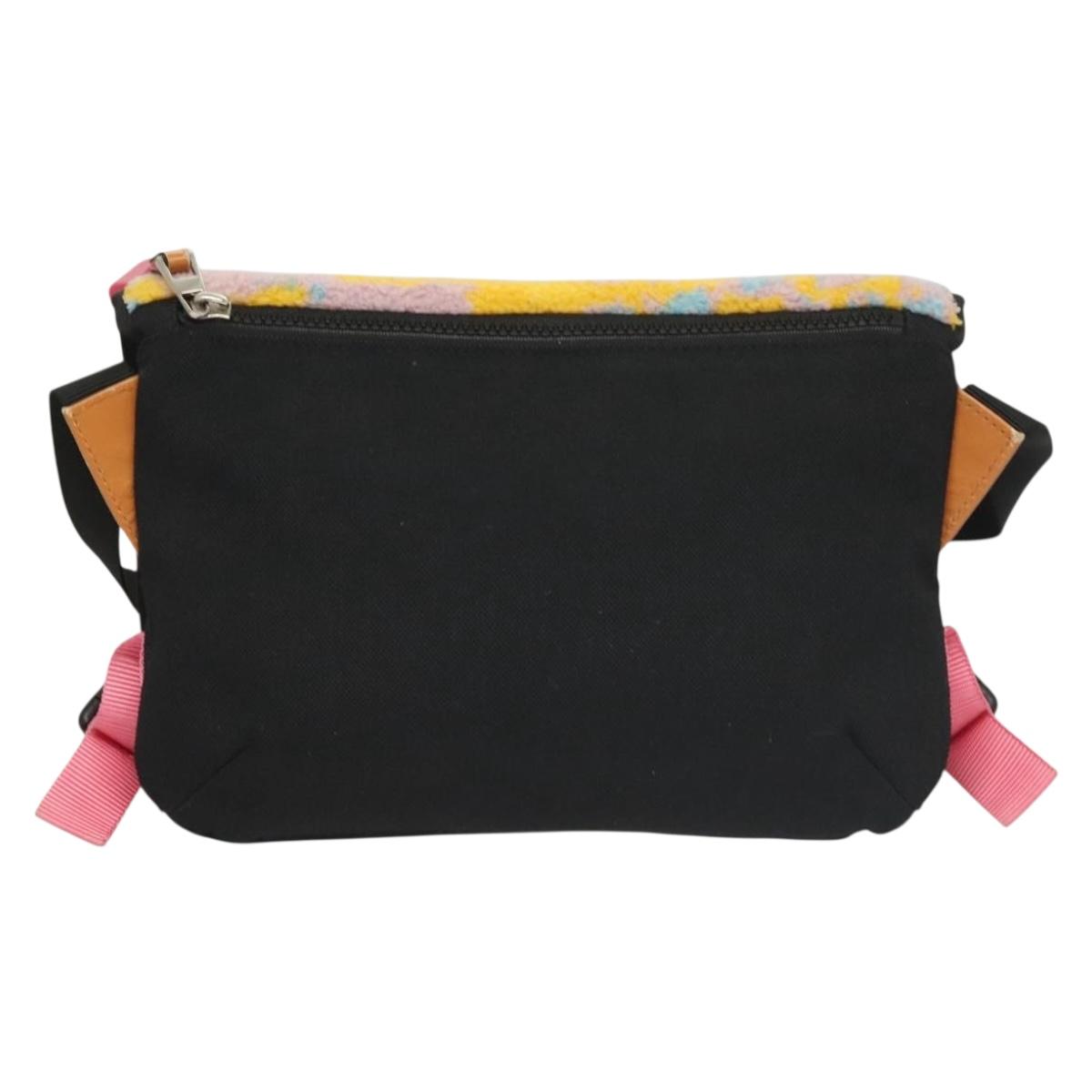 LOEWE Anagram Small Messenger Shoulder Bag Wool Black Silver