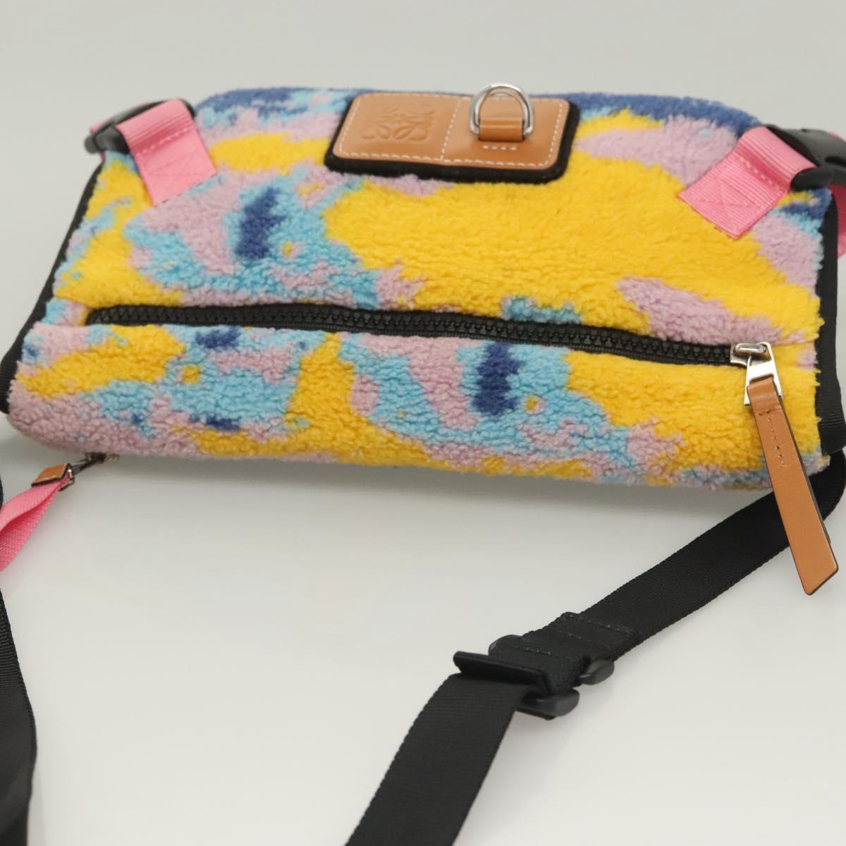 LOEWE Anagram Small Messenger Shoulder Bag Wool Black Silver