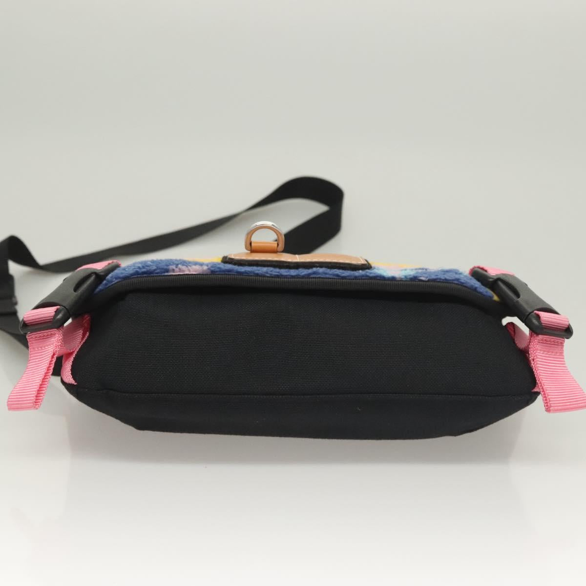 LOEWE Anagram Small Messenger Shoulder Bag Wool Black Silver
