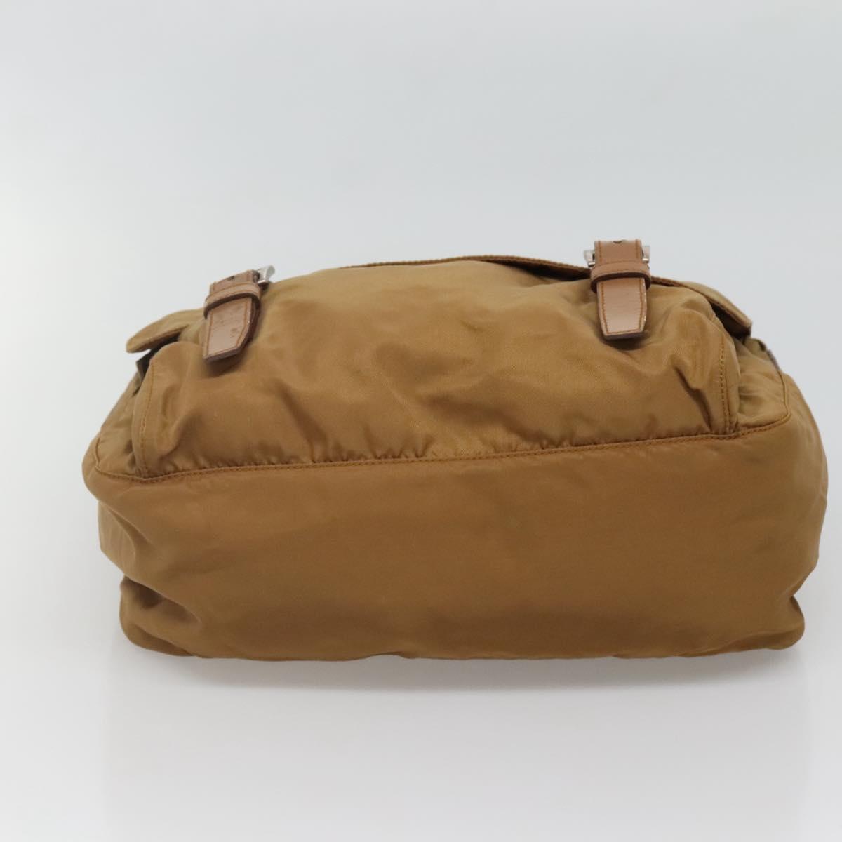 PRADA Shoulder Bag Nylon Brown Silver