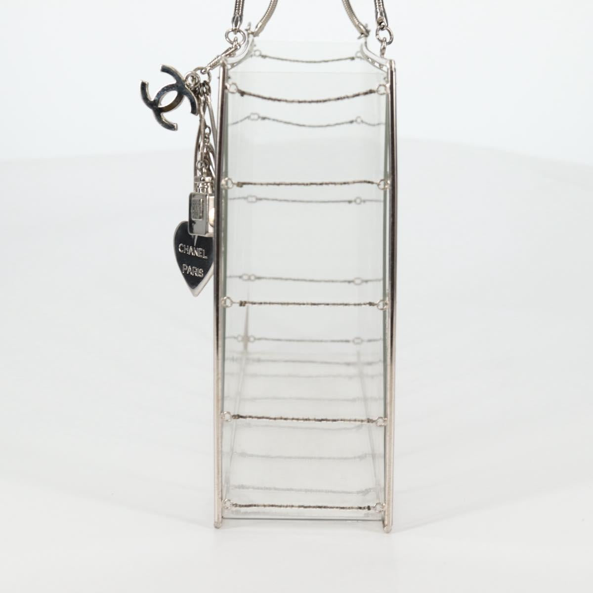 CHANEL Chain Tote Bag plastic Clear CC