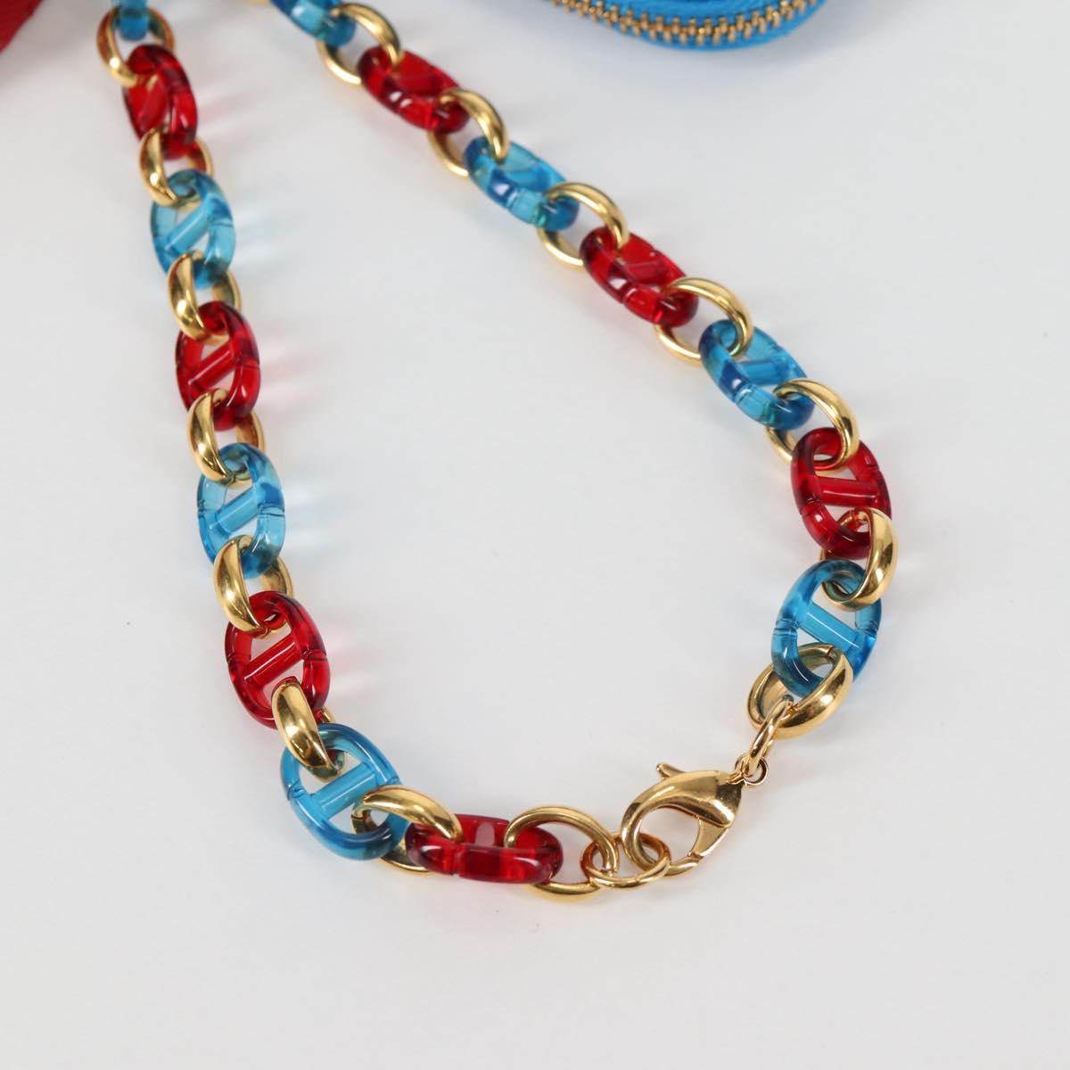 Christian Dior Canage Pouch Leather Blue Red black