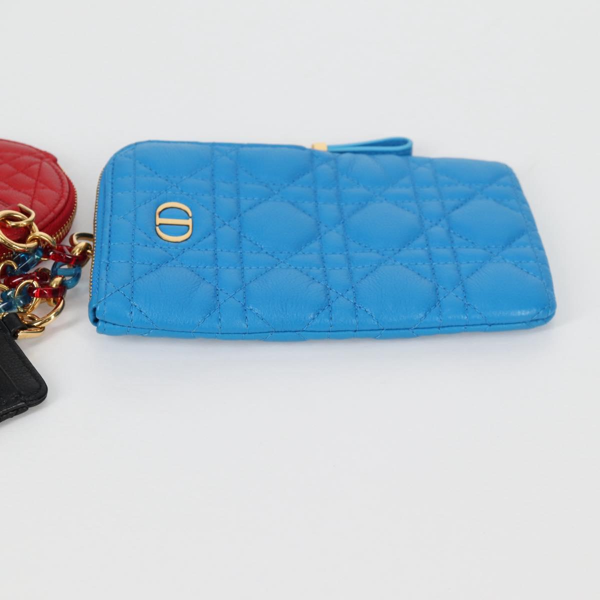 Christian Dior Canage Pouch Leather Blue Red black