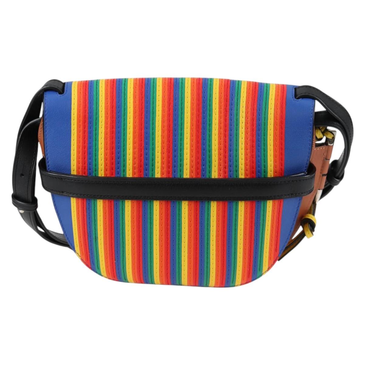 LOEWE Anagram Rainbow Gate Shoulder Bag Leather Brown