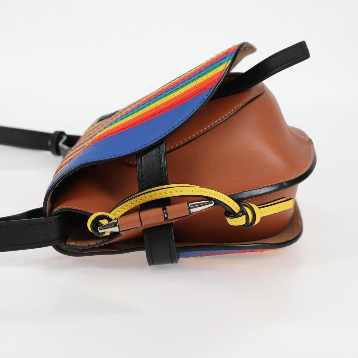 LOEWE Anagram Rainbow Gate Shoulder Bag Leather Brown