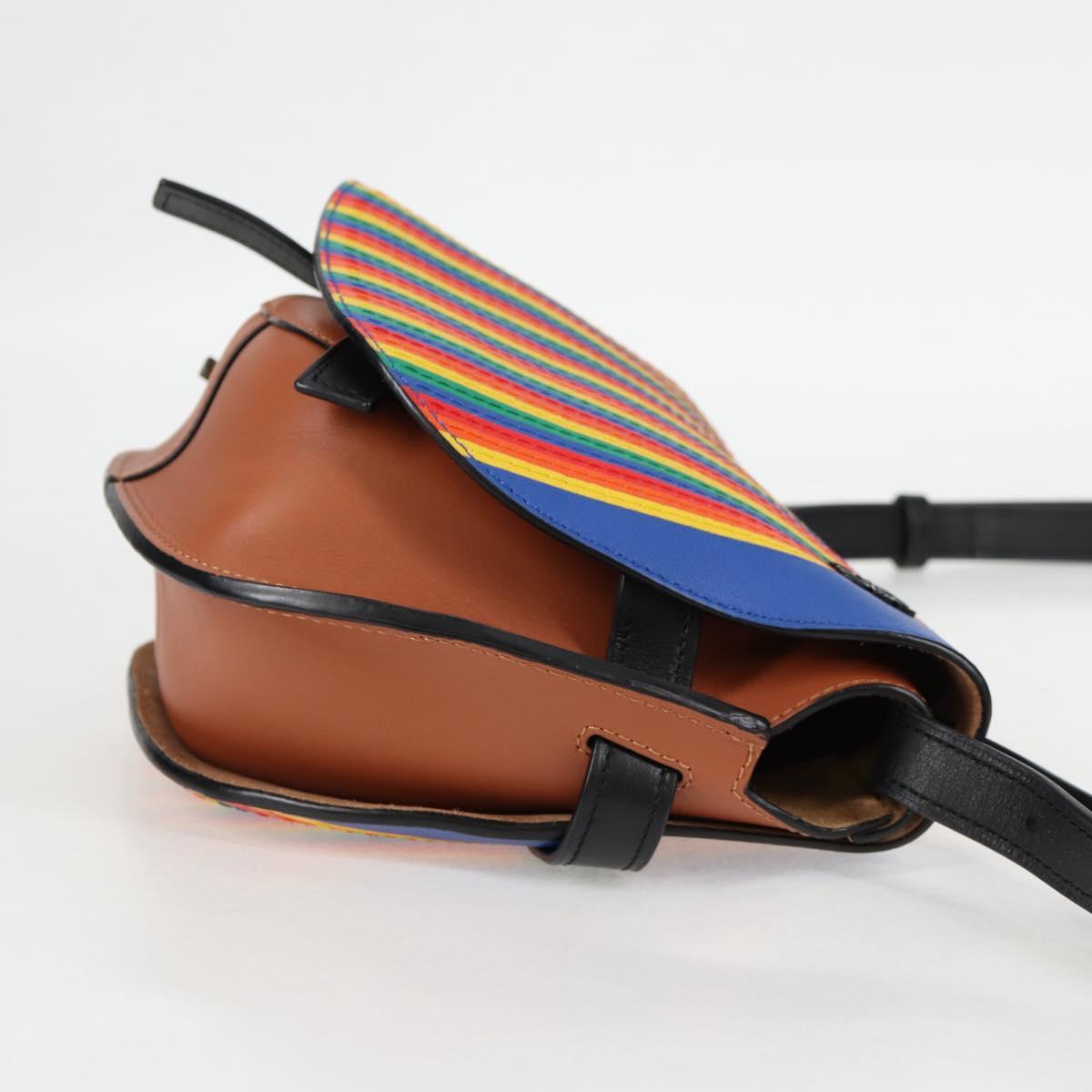 LOEWE Anagram Rainbow Gate Shoulder Bag Leather Brown
