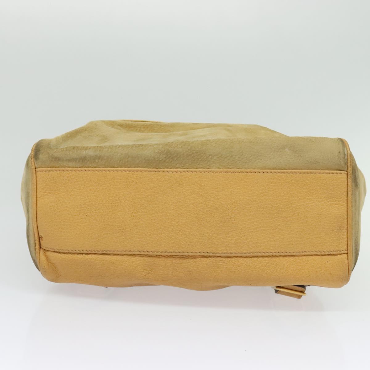 GUCCI Backpack Suede Leather Beige Gold
