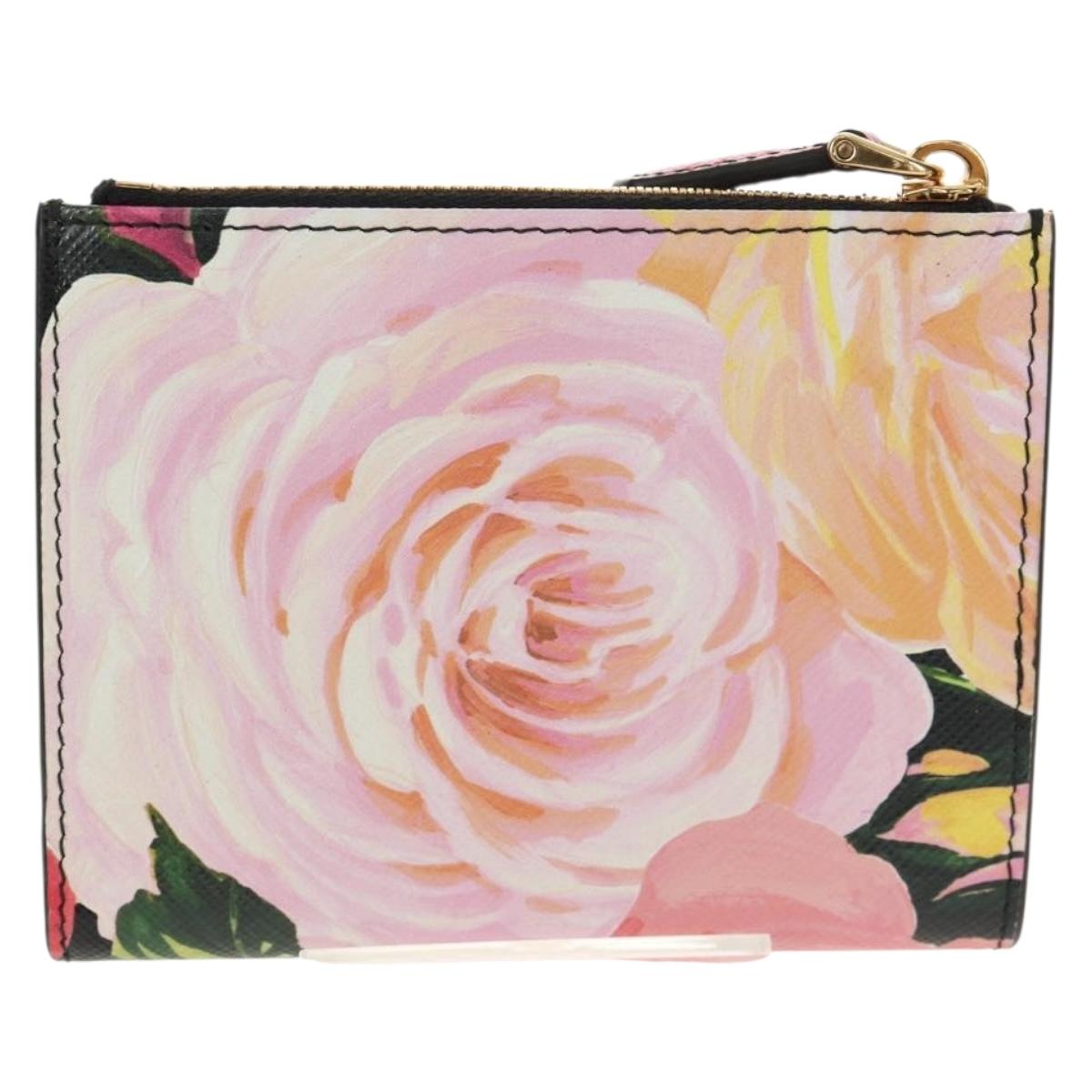PRADA Bifold Wallet Leather Pink