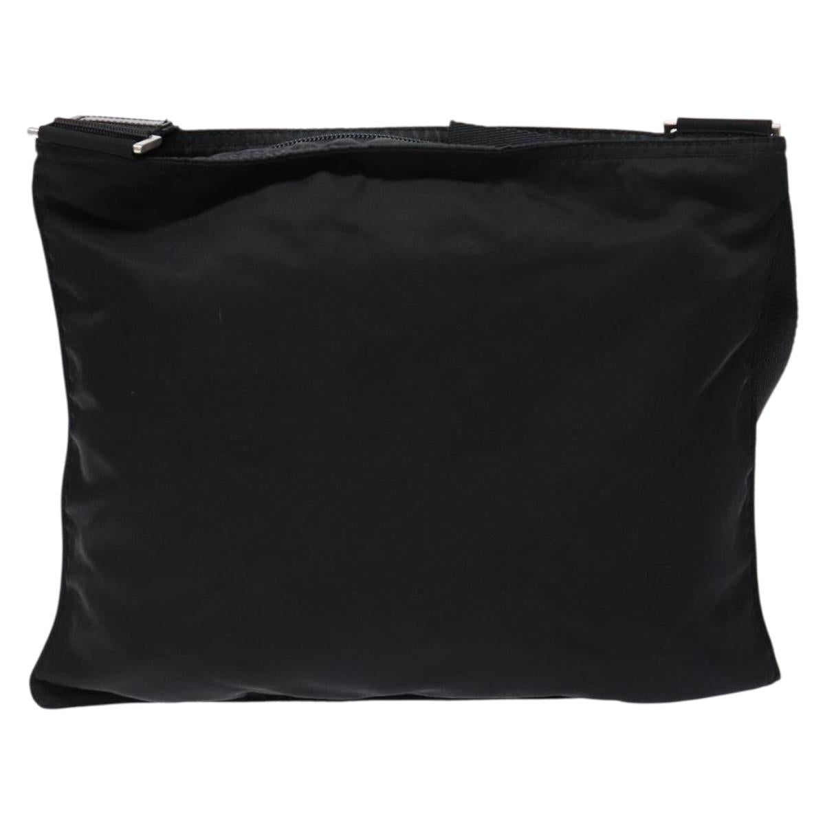 PRADA Shoulder Bag Nylon Black Silver