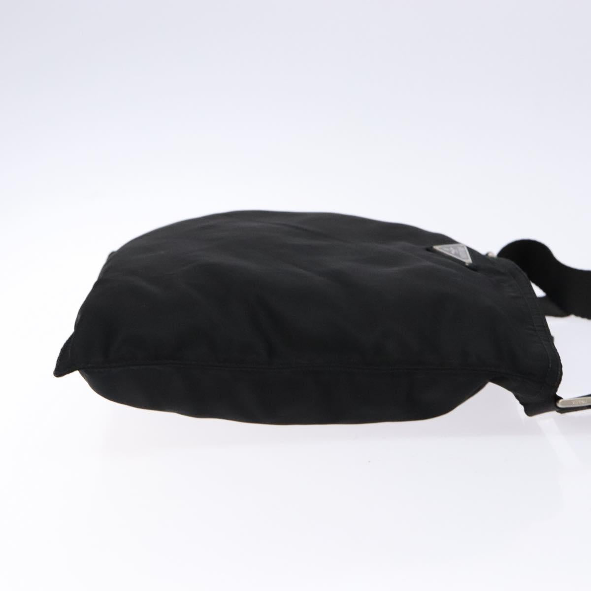 PRADA Shoulder Bag Nylon Black Silver