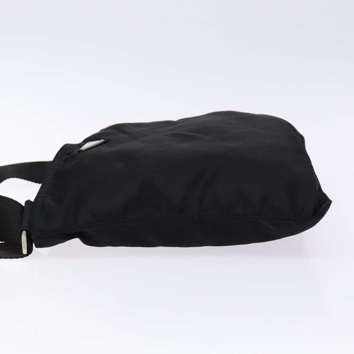 PRADA Shoulder Bag Nylon Black Silver
