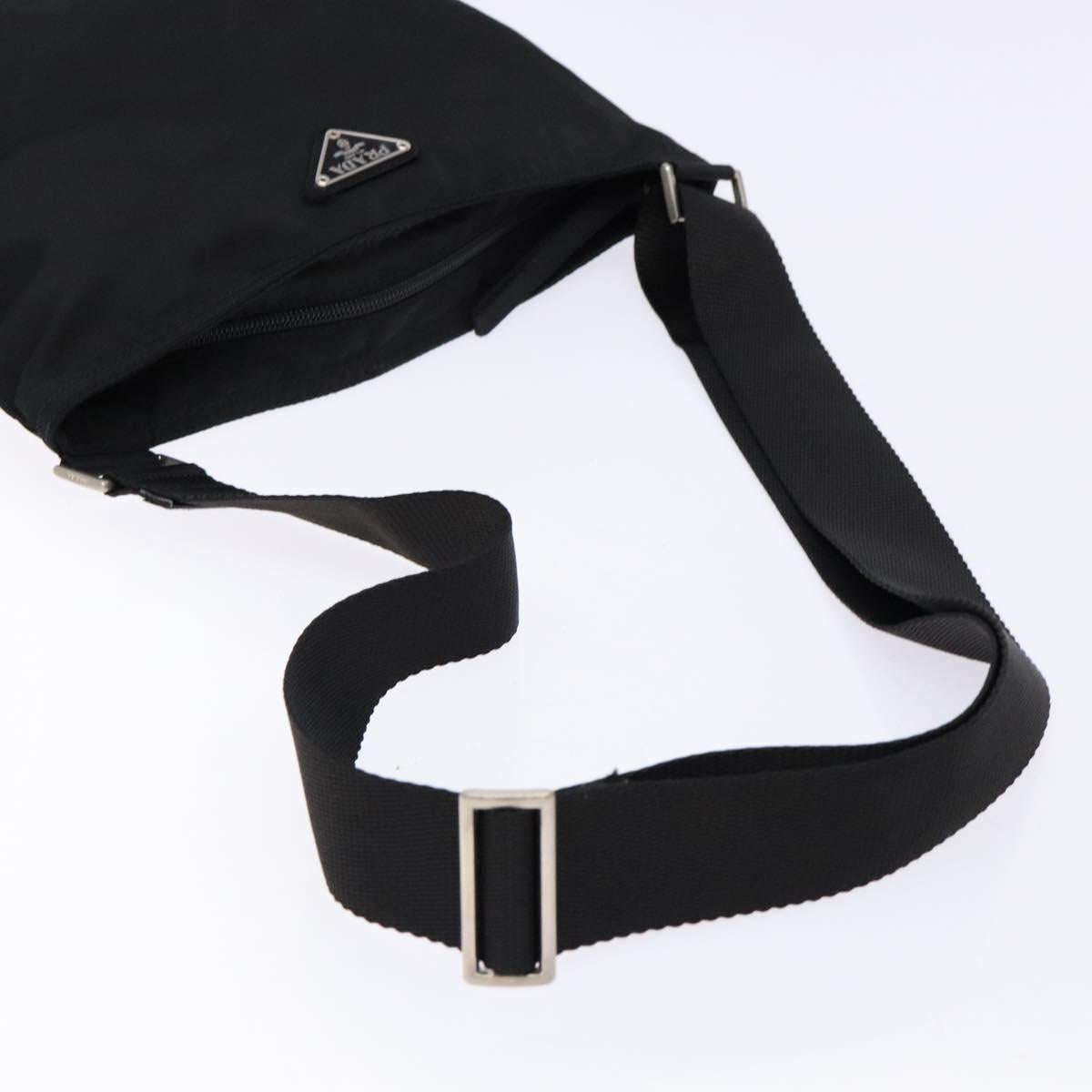 PRADA Shoulder Bag Nylon Black Silver