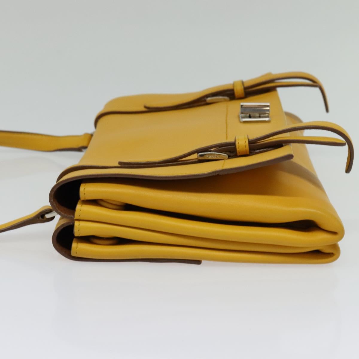 PRADA Shoulder Bag Yellow Silver