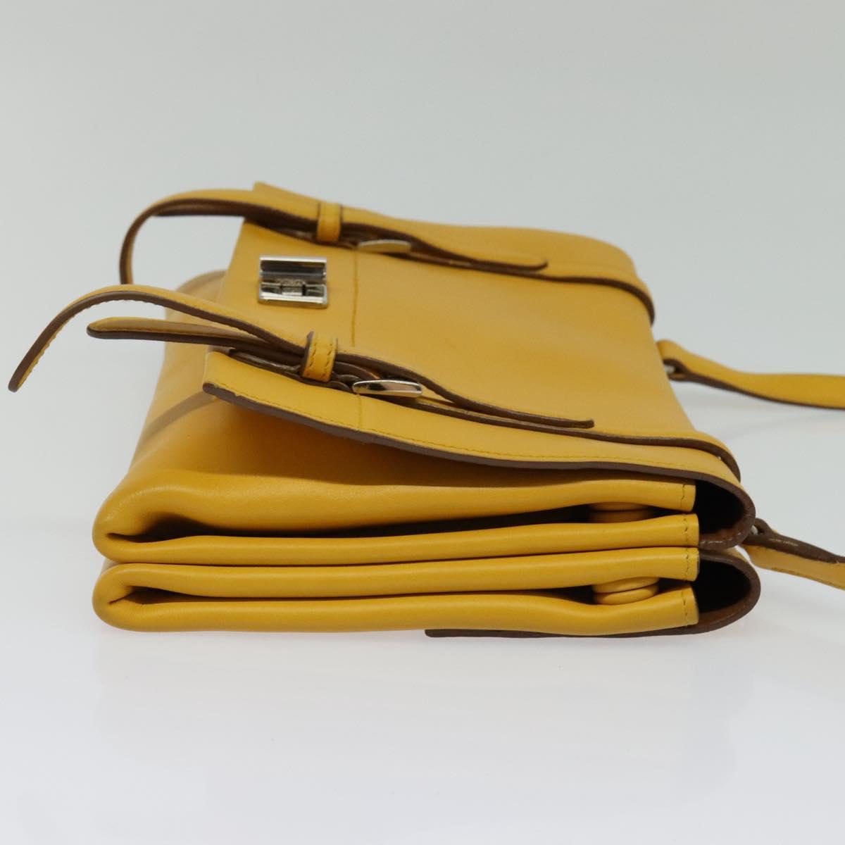 PRADA Shoulder Bag Yellow Silver